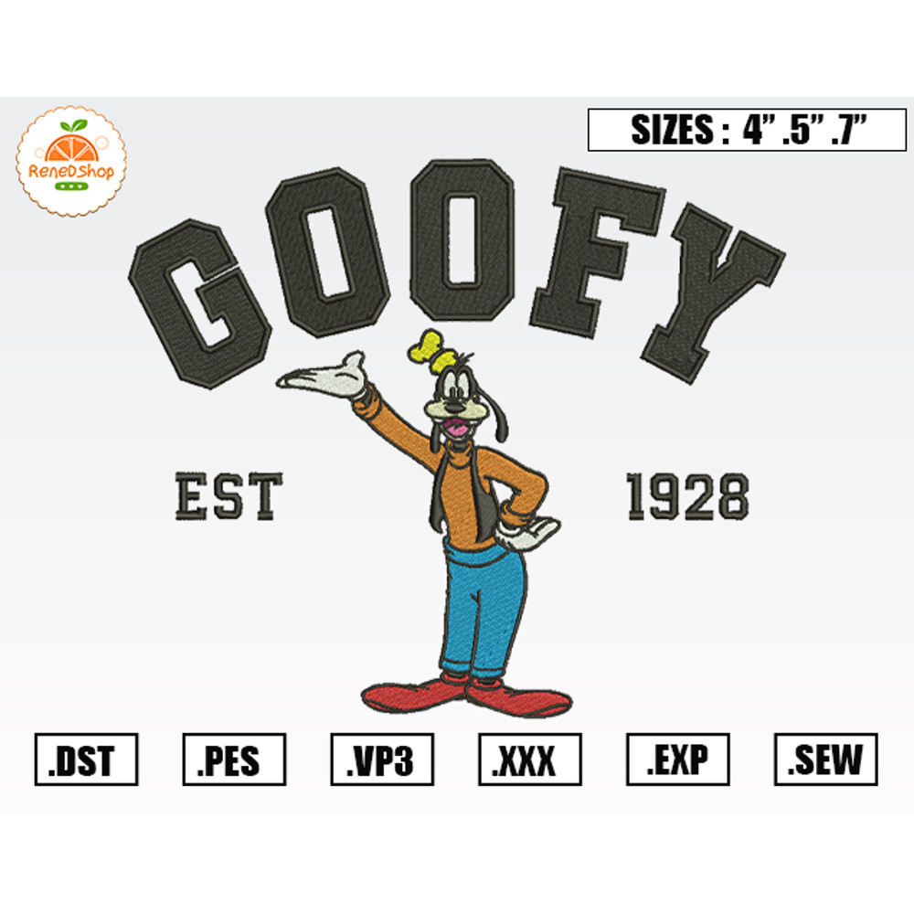 Goofy Est 1928 Embroidery Designs, Disney Embroidery Design File Instant Download.jpg