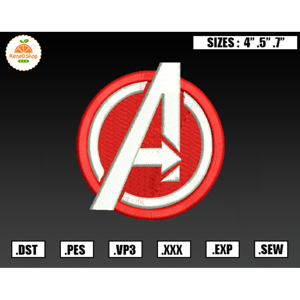 Logo Marvel's Avengers Embroidery Designs, Marval Embroidery Design File Instant Download.jpg
