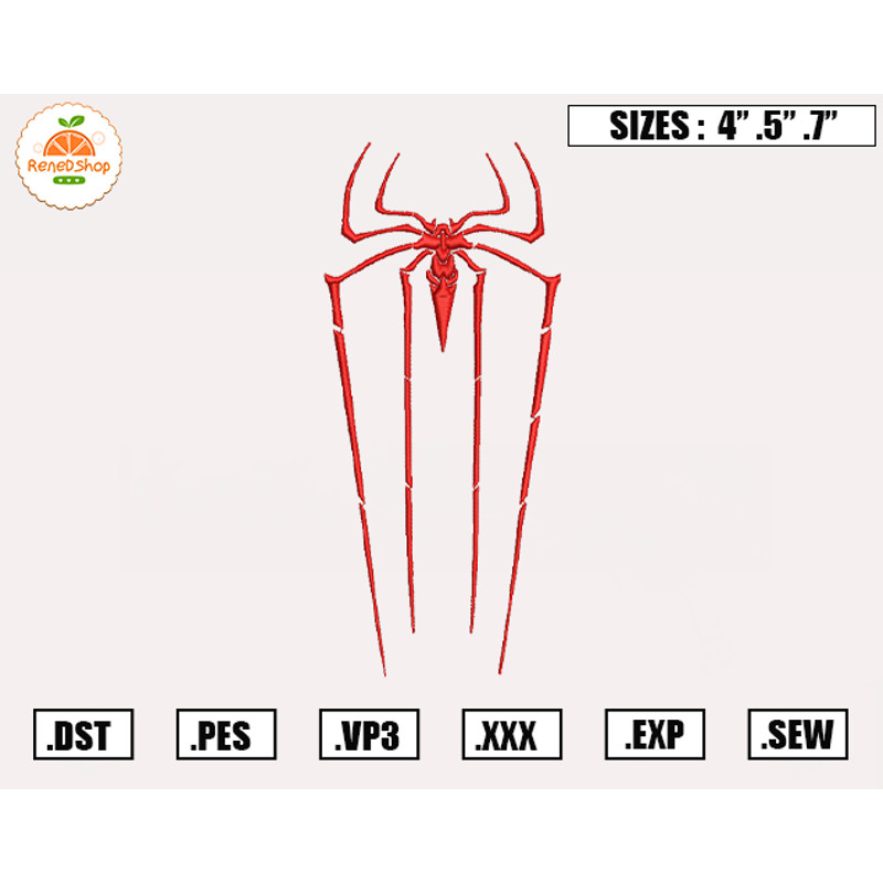 Logo Spiderman Embroidery Designs, Marval Embroidery Design File Instant Download 1.jpg