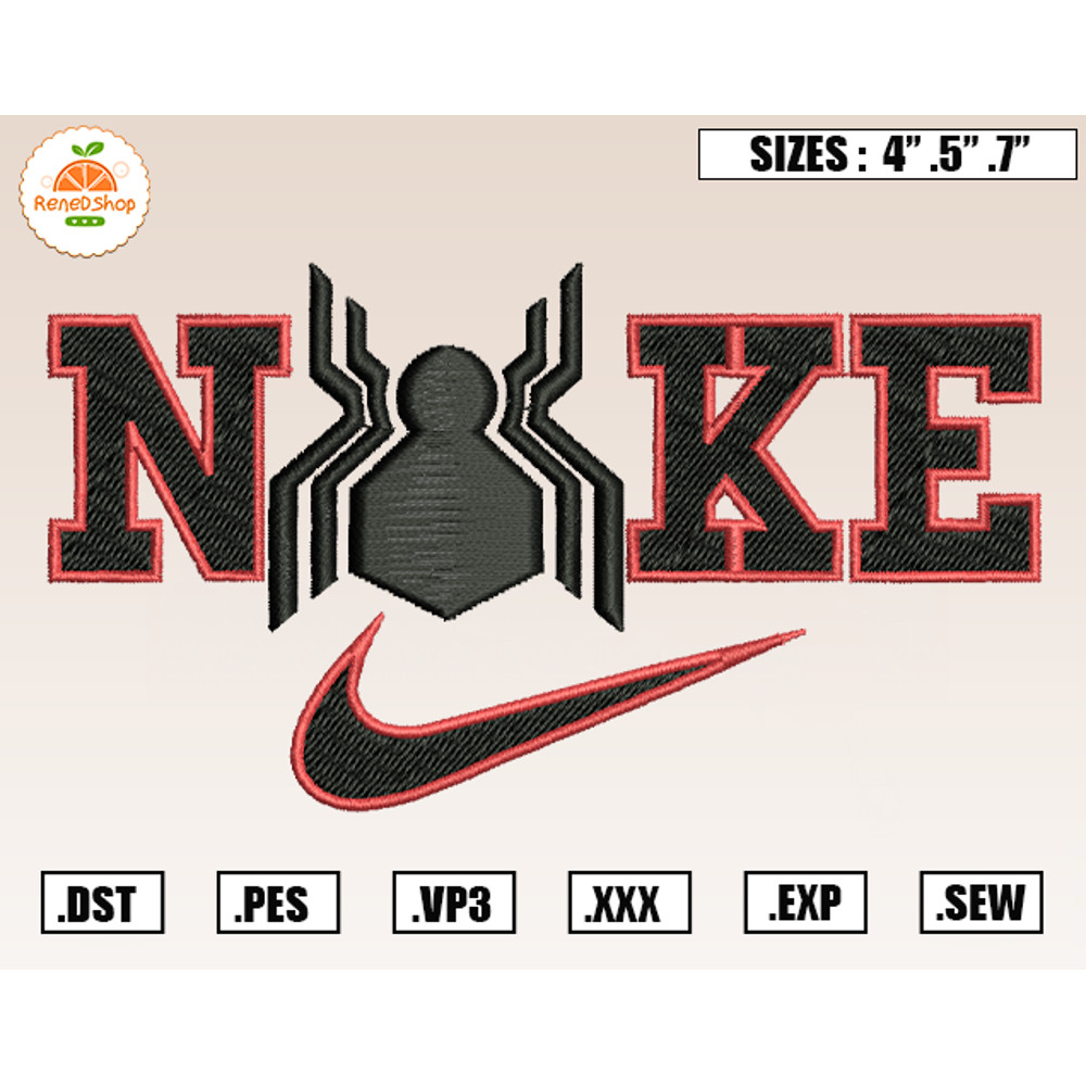 Nike Logo Spiderman Embroidery Designs, Marval Embroidery Design File Instant Download.jpg