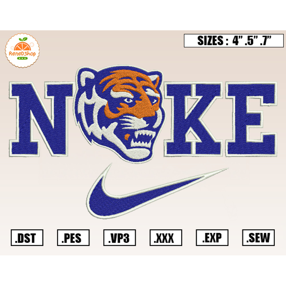 Nike x Memphis Tigers Mascot Embroidery Designs, NCAA Embroidery Design File Instant Download.jpg