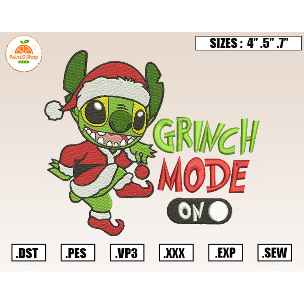 Stitch Grinch Christmas Embroidery Designs, Christmas Embroidery Design File Instant Download.jpg