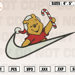 winnie the pooh christmas embroidery designs, christmas embroidery design file instant download 1