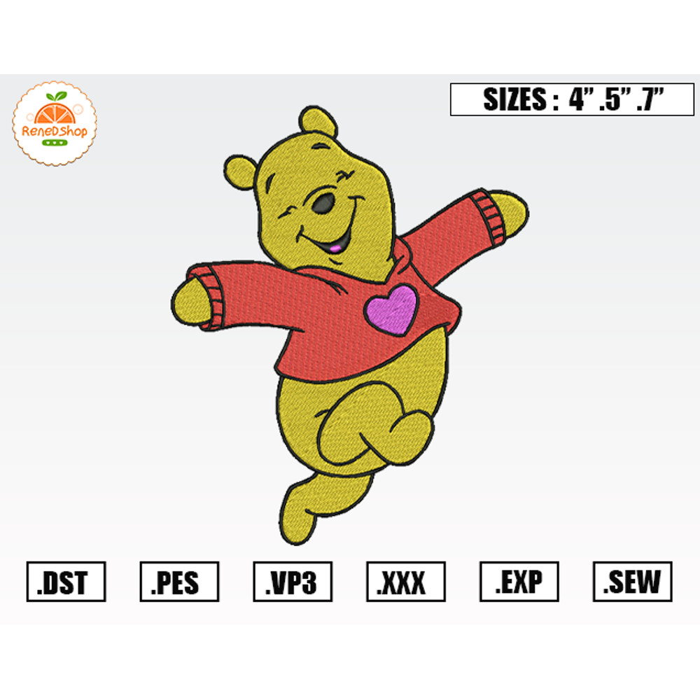Winnie the Pooh Embroidery Designs, Valentine Embroidery Design File Instant Download 2.jpg