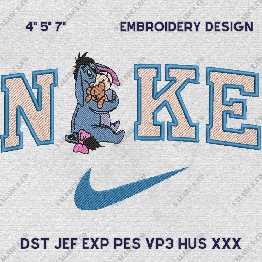 Nike Valentine Eeyore Embroidery Design, Valentine Couple Nike Embroidery Design, Eeyore Movie Nike Embroidery File.jpg