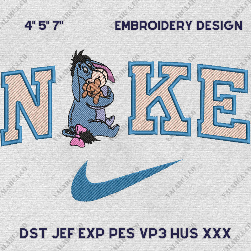 Nike Valentine Eeyore Embroidery Design, Valentine Couple Nike Embroidery Design, Eeyore Movie Nike Embroidery File.jpg