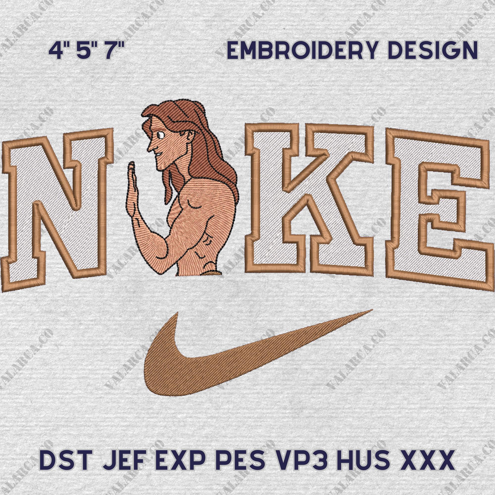 Nike Valentine Tarzan Embroidery Design, Valentine Couple Nike Embroidery Design, Tarzan and Tarzan Movie Nike Embroider.jpg