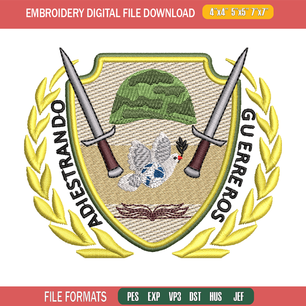 Adiestrando guerreros logo embroidery design, logo embroidery, logo design, Embroidery shirt, Instant download.jpg