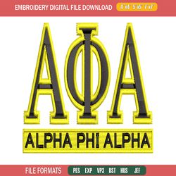 alpha phi alpha embroidery design, alpha phi alpha embroidery, logo design, embroidery file, digital download