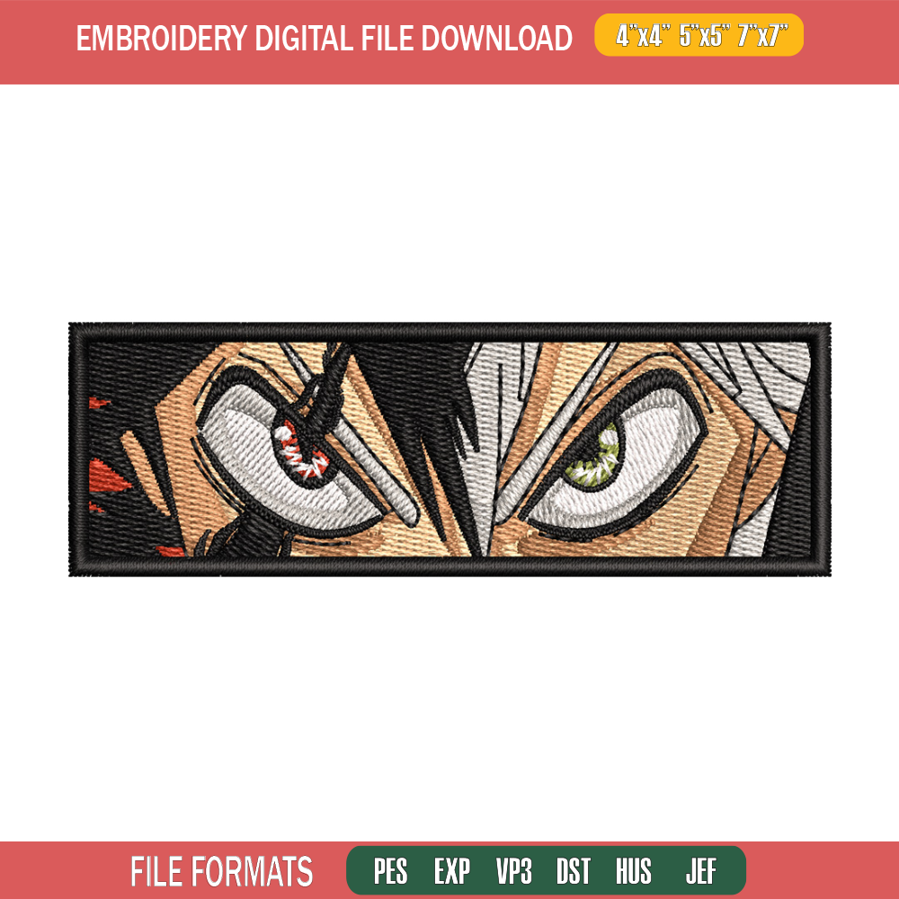 Asta eyes embroidery design, Black clover embroidery, Anime design, Embroidery shirt, Embroidery file, Digital download.jpg