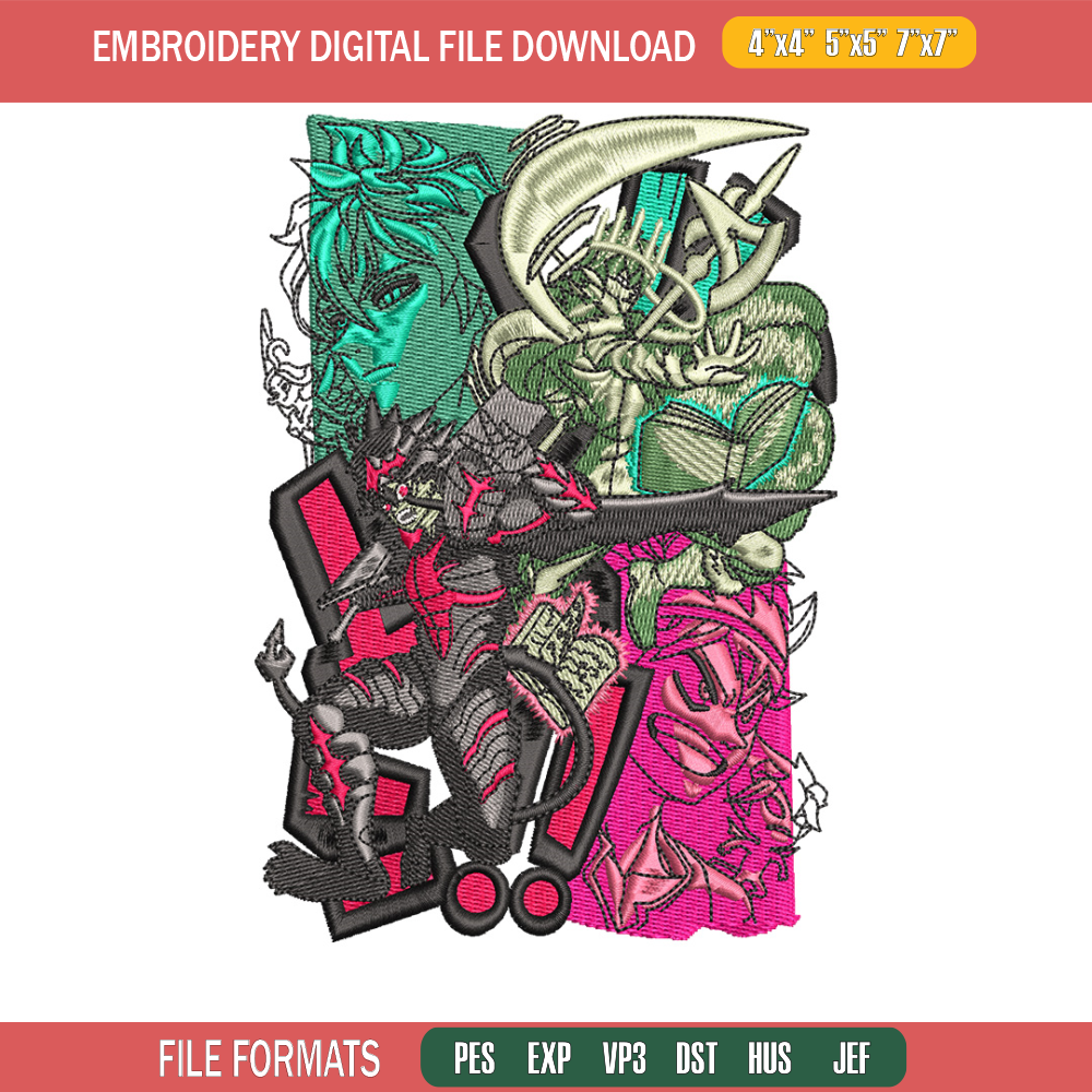 Asta form embroidery design, Black clover embroidery, Anime design, Embroidery shirt, Embroidery file, Digital download.jpg