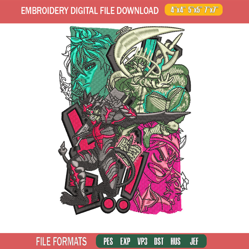 Asta form embroidery design, Black clover embroidery, Anime design, Embroidery shirt, Embroidery file, Digital download.jpg