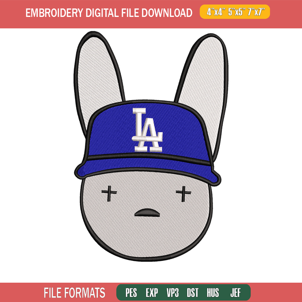 Bad bunny embroidery design, Bunny embroidery, Embroidery file, Embroidery shirt, Emb design, Digital download.jpg