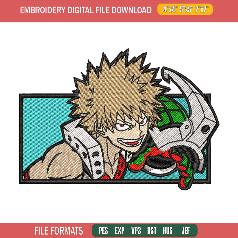 Bakugou embroidery design, My Hero Academia embroidery, Logo design, anime design, anime shirt, Digital download.jpg