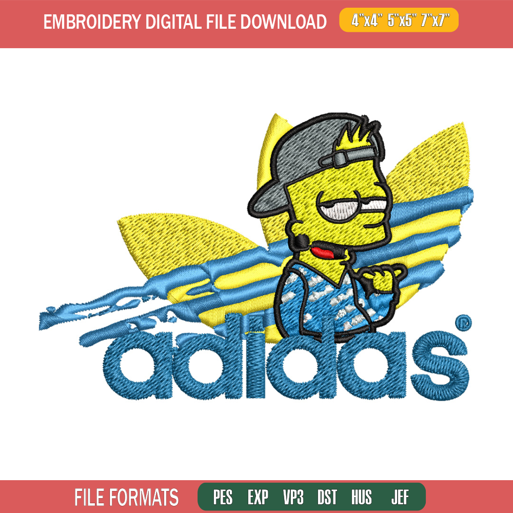 Bart bad boy adidas Embroidery Design,Adidas Embroidery, Brand Embroidery, Embroidery File, Logo shirt, Digital download.jpg