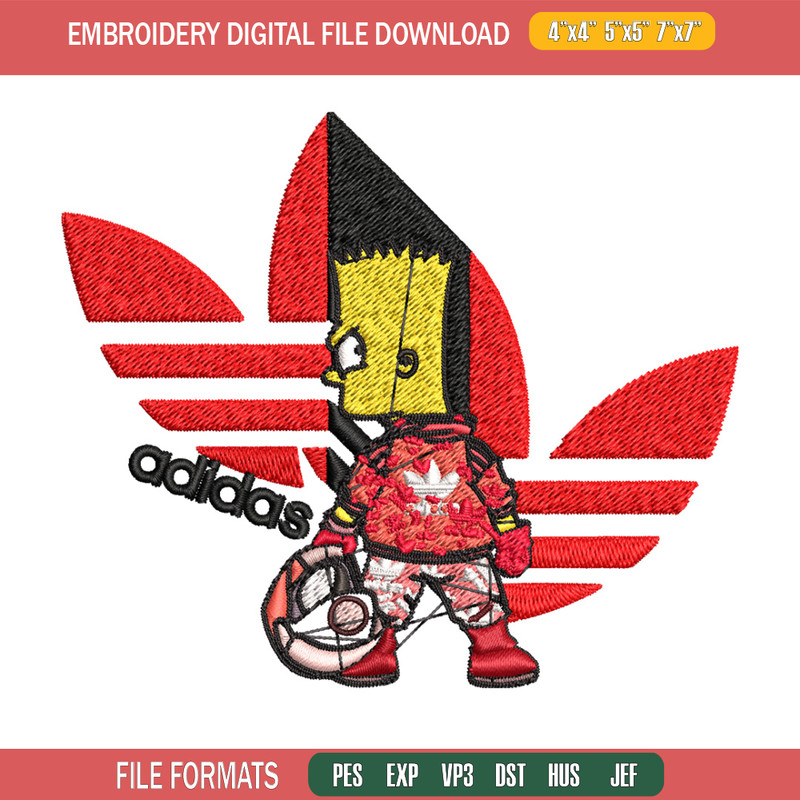 Bart racer adidas Embroidery Design, Adidas Embroidery, Brand Embroidery, Embroidery File, Logo shirt, Digital download.jpg