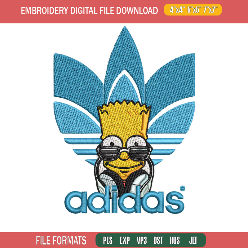 Bart simpson adidas Embroidery Design,Adidas Embroidery, Brand Embroidery, Embroidery File, Logo shirt, Digital download.jpg