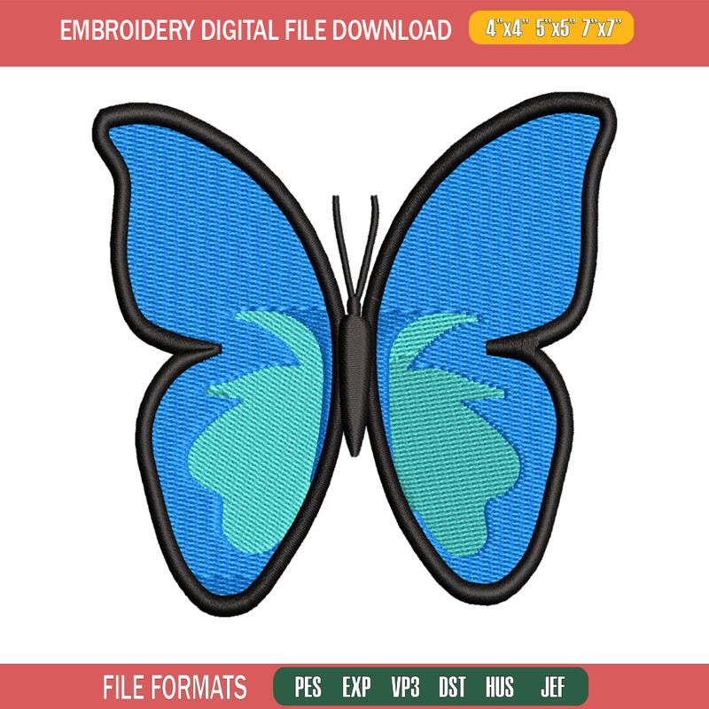 Blue Butterfly embroidery design, Blue Butterfly embroidery, logo design, embroidery file, logo shirt, Digital download..jpg
