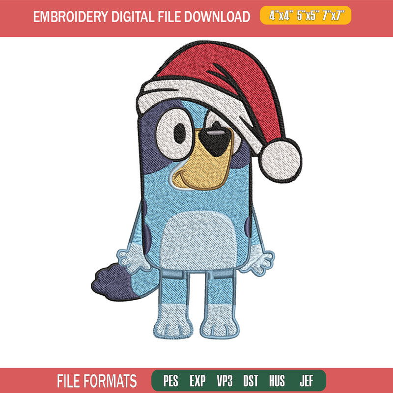 Bluey fun chrismas Embroidery Design, Bluey Embroidery, Embroidery File, Brand Embroidery, Logo shirt, Digital download.jpg
