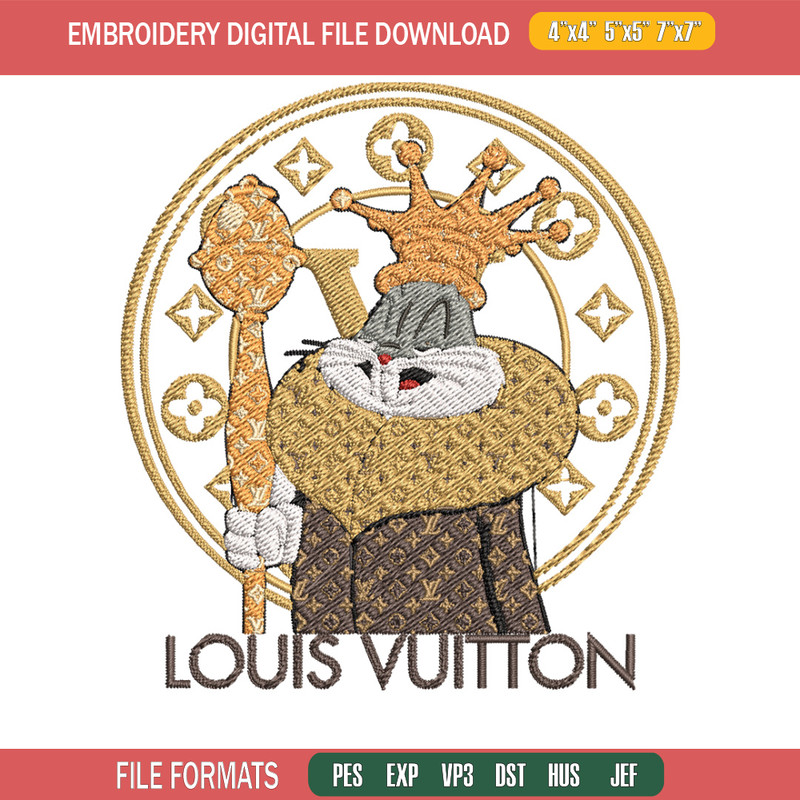 Bunny cartoon lv Embroidery Design, Lv Embroidery, Embroidery File, Brand Embroidery, Logo shirt, Digital download.jpg