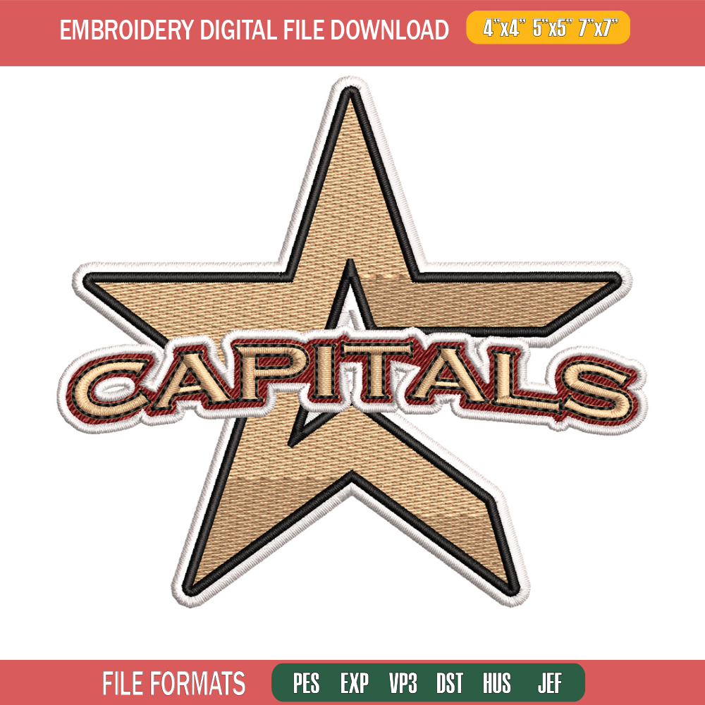 Capitals logo embroidery design, Logo embroidery, Embroidery file, Embroidery shirt, Emb design, Digital download.jpg