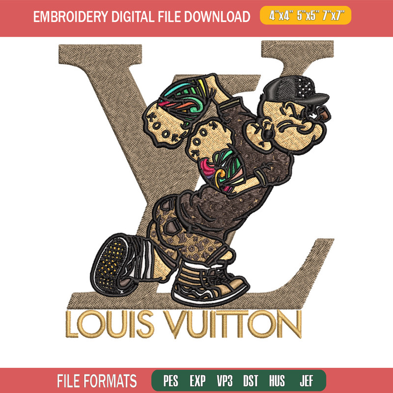 Cartoon man lv Embroidery Design, LV Embroidery, Embroidery File, Logo shirt, Sport Embroidery, Digital download.jpg