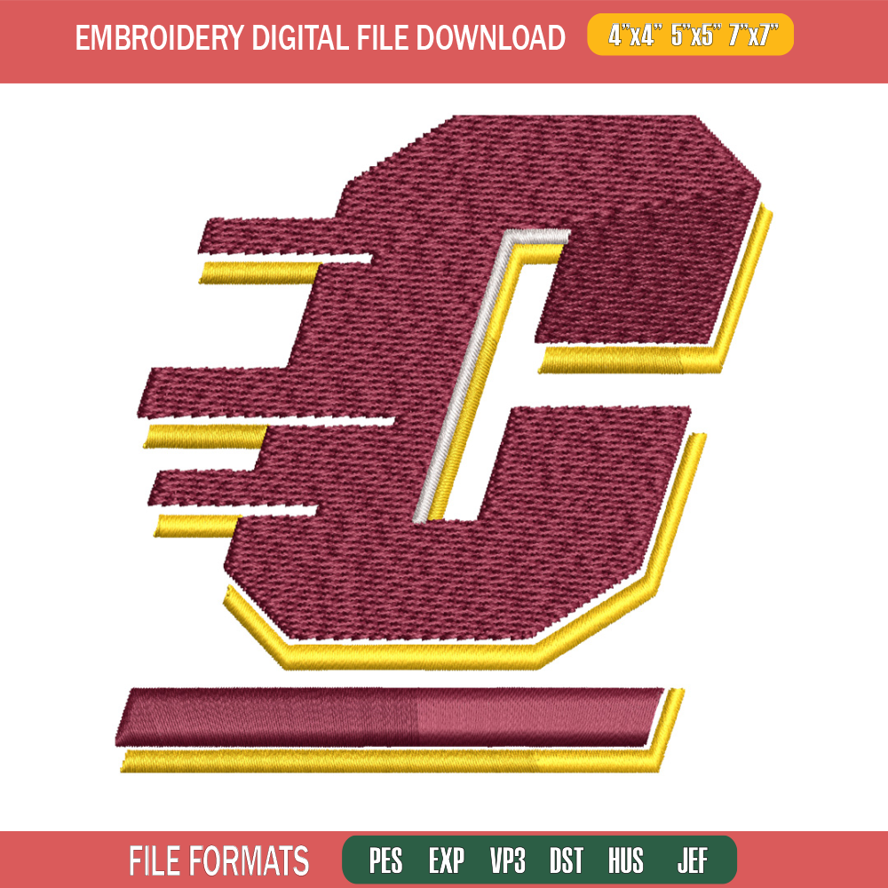 Central Michigan Chippewas embroidery design, Central Michigan Chippewas embroidery, logo embroidery, NCAA embroidery..jpg