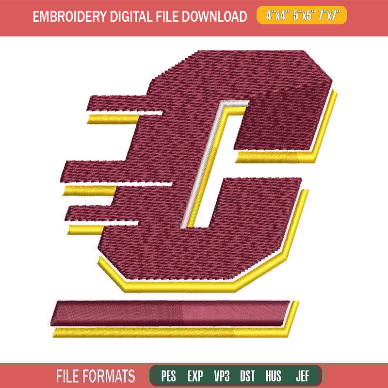 Central Michigan Chippewas embroidery design, Central Michigan Chippewas embroidery, logo embroidery, NCAA embroidery..jpg