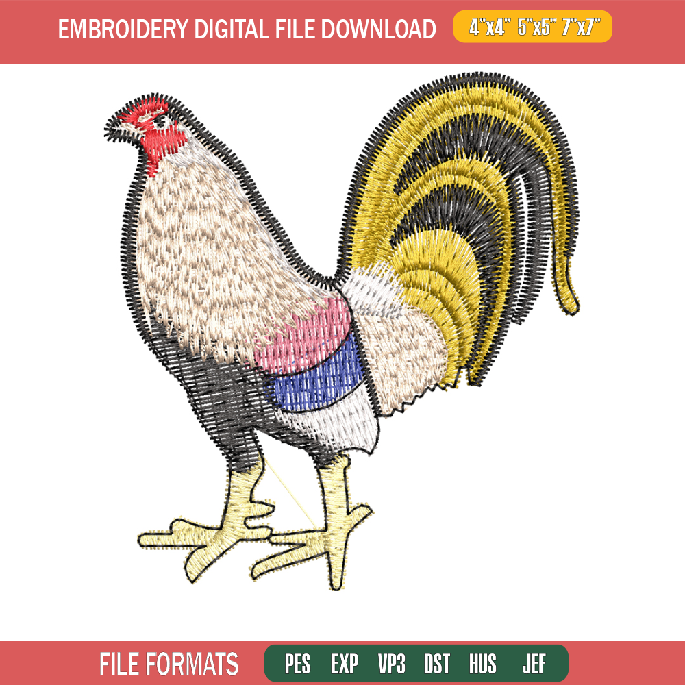 Chicken embroidery design, Chicken embroidery, chicken design, Embroidery file, logo shirt, Digital download..jpg