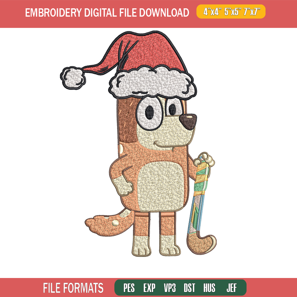 Chilli chrismas hat Embroidery Design, Bluey Embroidery, Embroidery File, Brand Embroidery, Logo shirt, Digital download.jpg