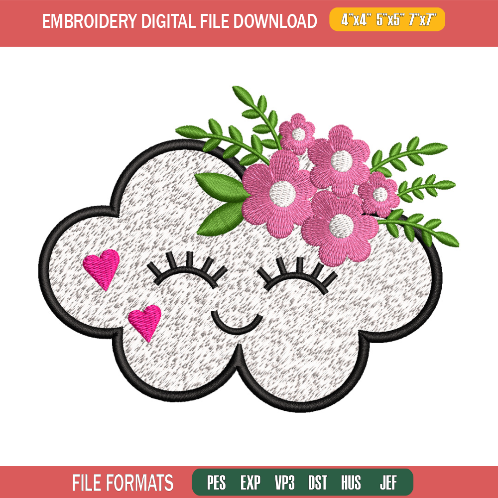 Cloud cute embroidery design, Cloud embroidery, Embroidery file, Embroidery shirt, Emb design, Digital download.jpg