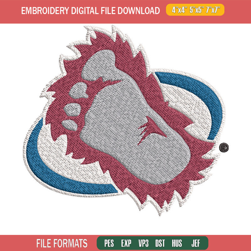 Colorado Avalanche logo Embroidery, NHL Embroidery, Sport embroidery, Logo Embroidery, NHL Embroidery design.jpg