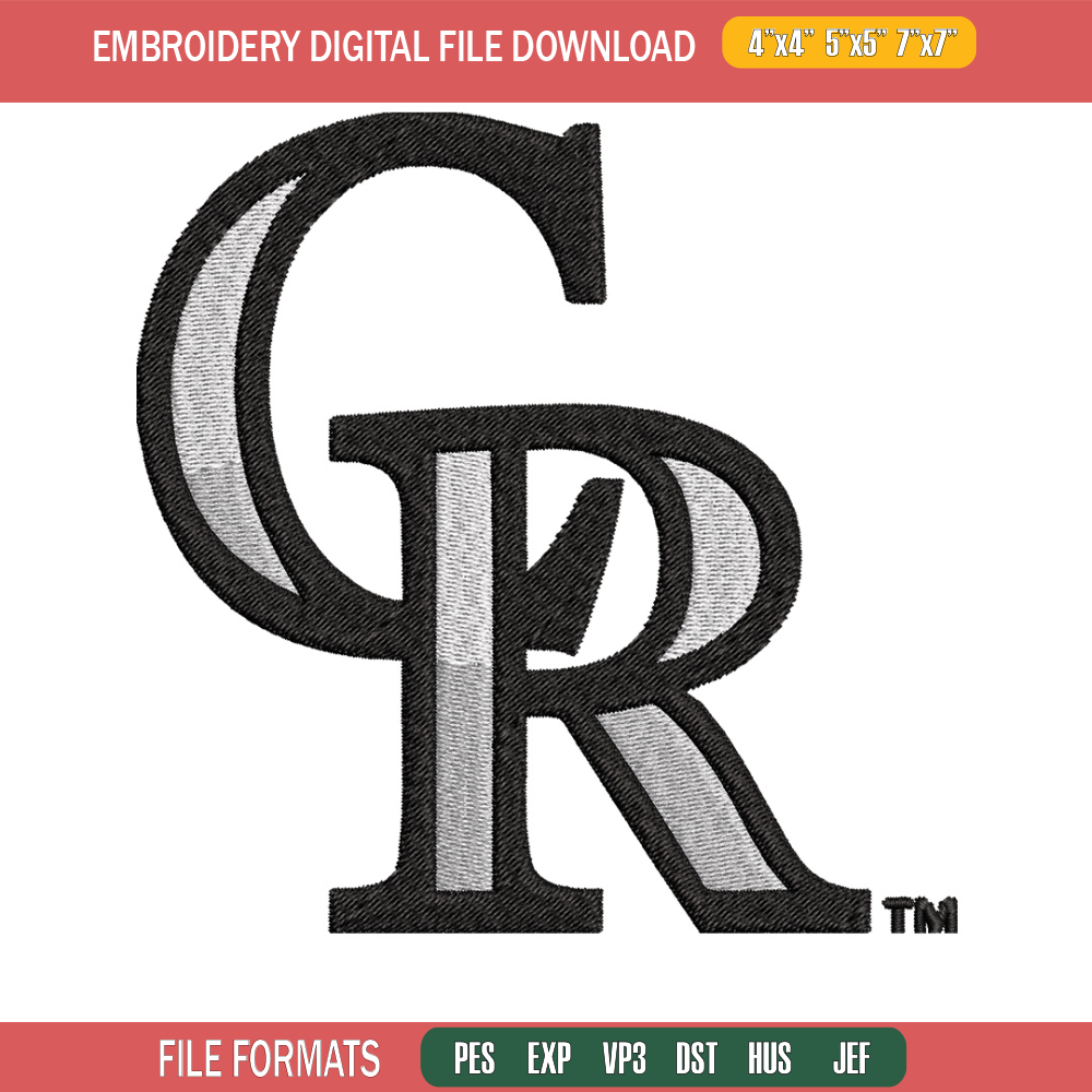 Colorado Rockies logo Embroidery, MLB Embroidery, Sport embroidery, Logo Embroidery, MLB Embroidery design.jpg