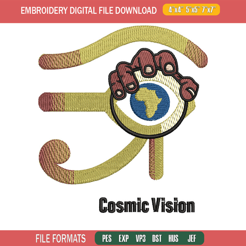 Cosmic vision logo embroidery design, logo embroidery, logo design, Embroidery shirt, logo shirt, Instant download.jpg