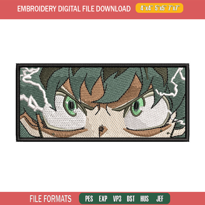 Deku eyes embroidery design, Mha embroidery, Anime design, Embroidery shirt, Embroidery file, Digital download.jpg