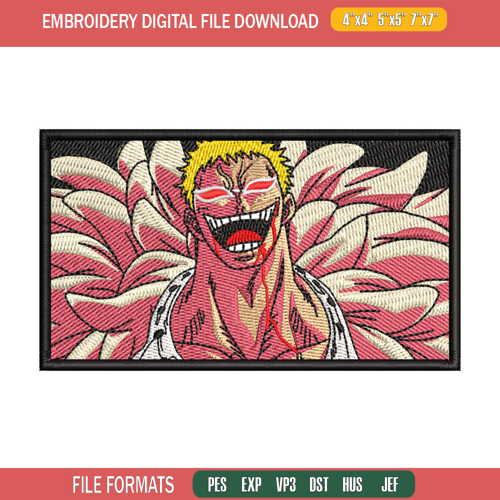Doffy box embroidery design, One piece embroidery, Anime design, Embroidery shirt, Embroidery file, Digital download.jpg