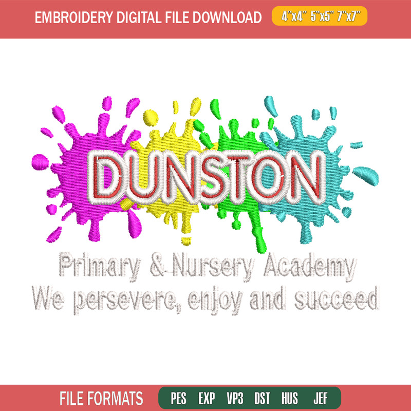 Dunston Primary logo embroidery design, logo embroidery, logo design, Embroidery shirt, logo shirt, Instant download.jpg