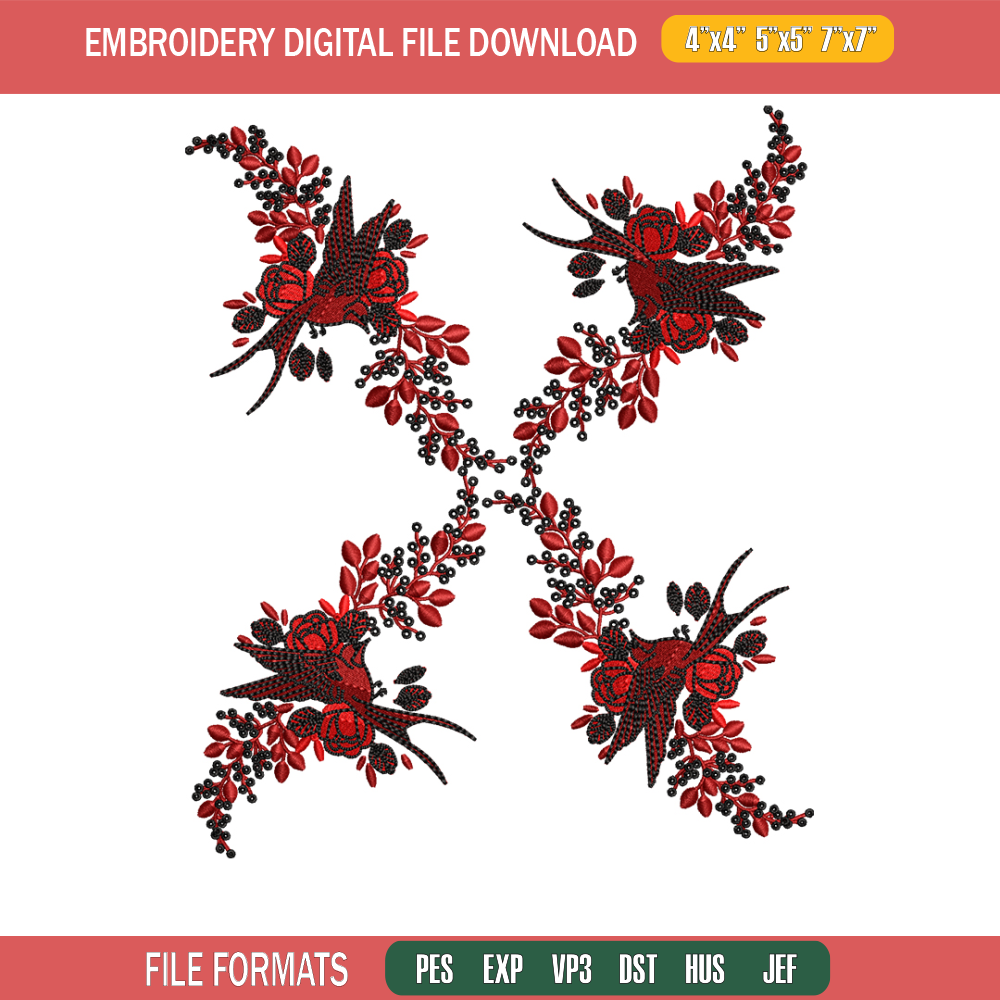 Flower windows embroidery design, logo embroidery, Flower design, Embroidery shirt, logo shirt, Instant download.jpg