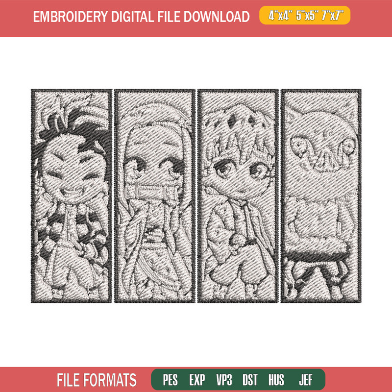 Friends poster embroidery design, Tanjiro embroidery, Embroidery shirt, Embroidery file, Anime design, Digital download.jpg