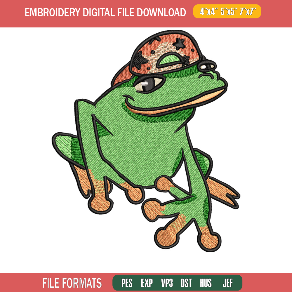 Frog boy embroidery design, Frog embroidery, Embroidery file, Embroidery shirt, Emb design, Digital download.jpg