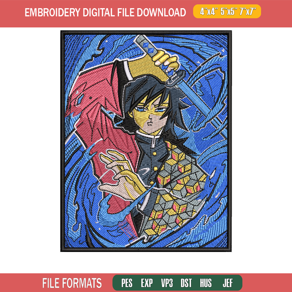 Giyu poster embroidery design, Giyu embroidery, Anime design, Embroidery shirt, Embroidery file, Digital download.jpg