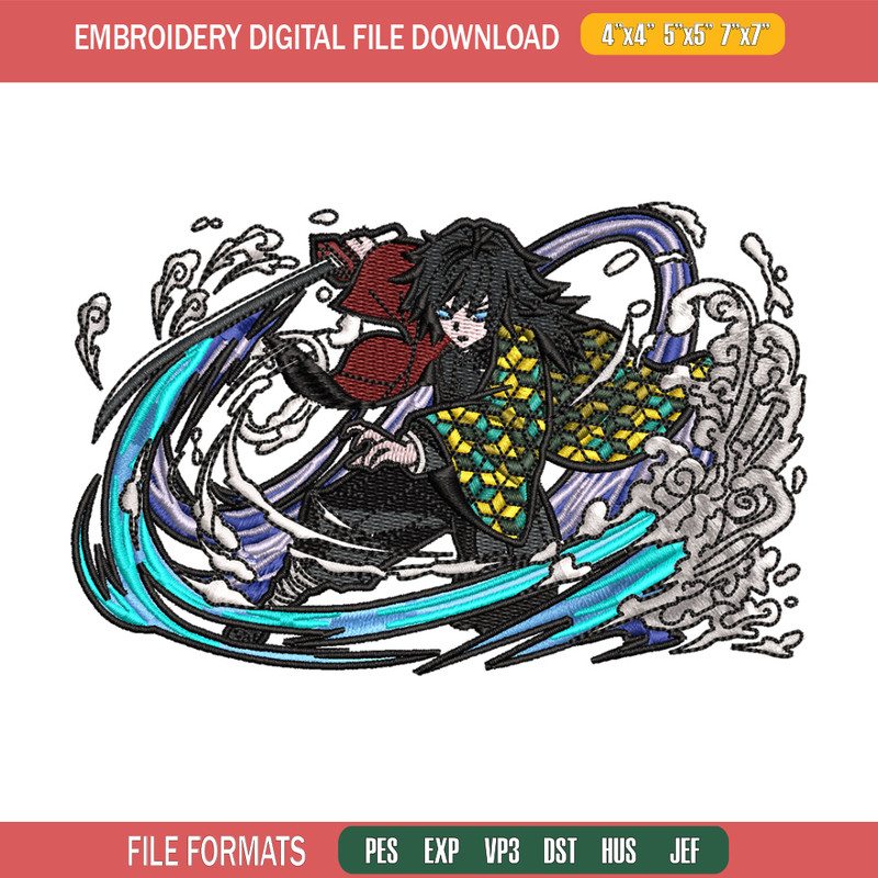 Giyu water embroidery design, Demon slayer embroidery, Anime design, Embroidery shirt, Embroidery file, Digital download.jpg