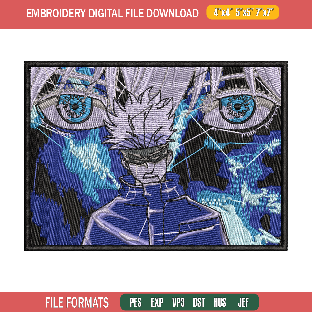 Gojo eyes box embroidery design, Jujutsu embroidery, Anime design, Embroidery shirt, Embroidery file, Digital download.jpg