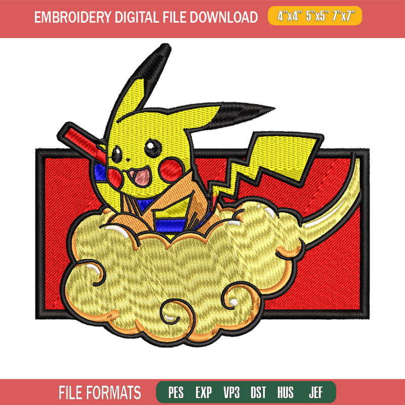Goku Pikachu embroidery design, Pokemon embroidery, embroidery file, anime design, anime shirt, Digital download.jpg