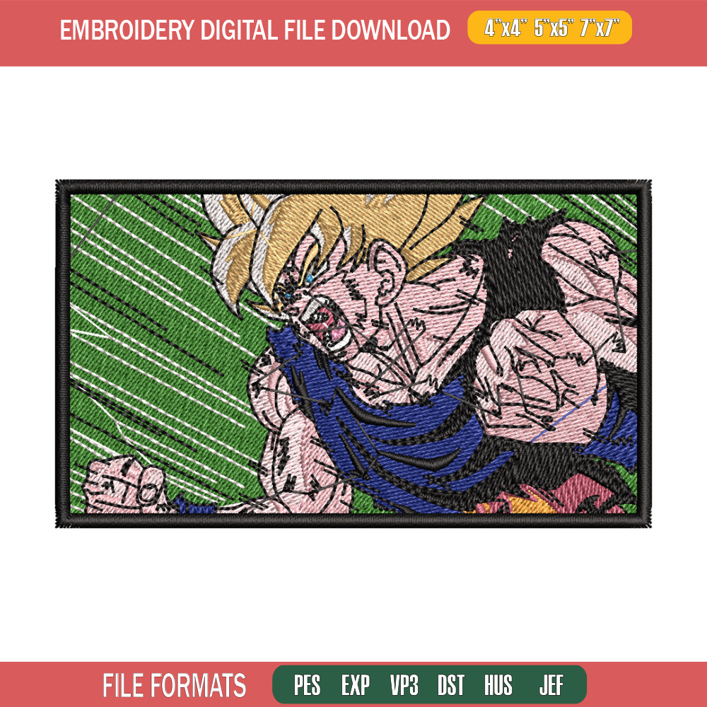 Goku rectangle embroidery design, Dragonball embroidery, Anime design,Embroidery shirt, Embroidery file,Digital download.jpg