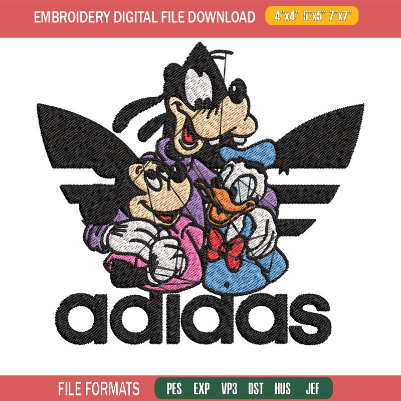 Goofy friends Embroidery Design, Adidas Embroidery, Brand Embroidery, Embroidery File,Logo shirt,Digital download.jpg