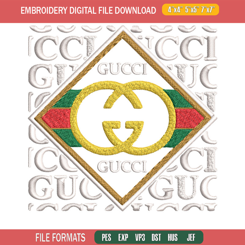 Gucci design Embroidery Design, Gucci Embroidery, Brand Embroidery, Logo shirt, Embroidery File, Digital download.jpg