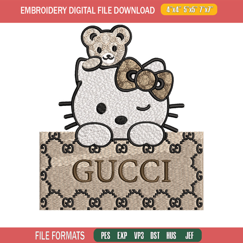 Hello kitty gucci Embroidery Design, Gucci Embroidery, Embroidery File, Logo shirt, Sport Embroidery, Digital download..jpg