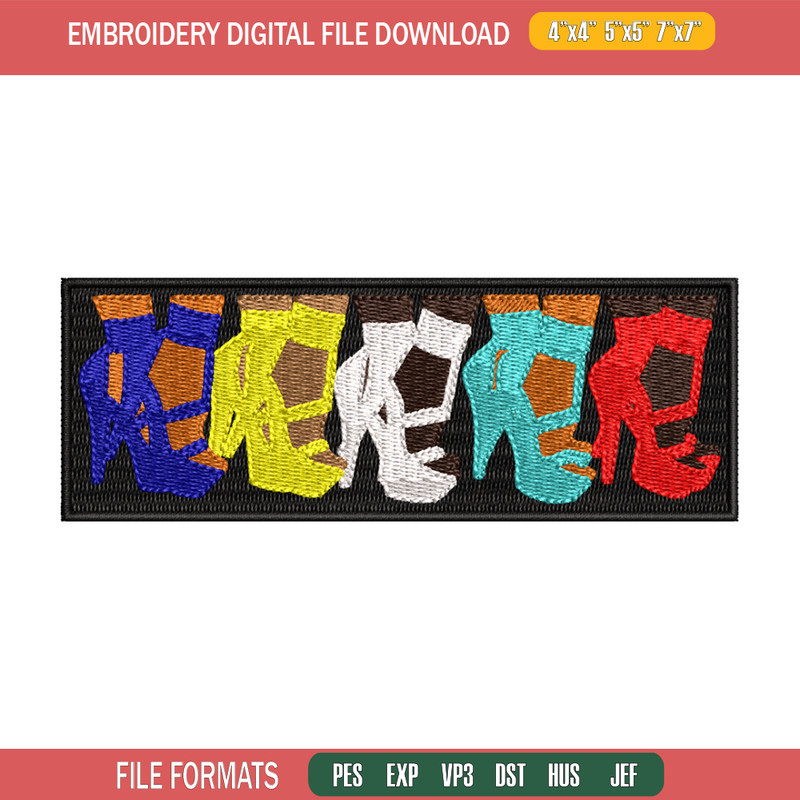 High heels color logo embroidery design, logo embroidery, logo design, Embroidery shirt, Instant download.jpg