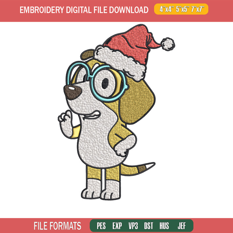 Honey chrismas Embroidery Design, Bluey Embroidery, Embroidery File, Brand Embroidery, Logo shirt, Digital download.jpg